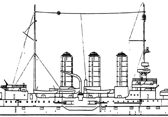 Боевой корабль SMS Sankt Georg 1914 [Battleship] - чертежи, габариты, рисунки